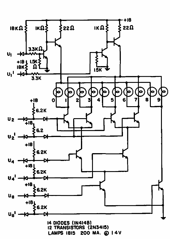 Decodificador binario para decimal transistorizado 
