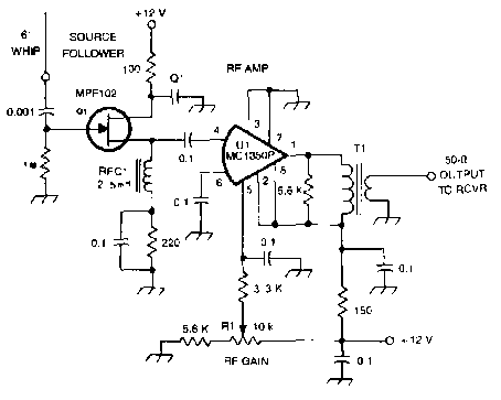 Antena activa con IC
