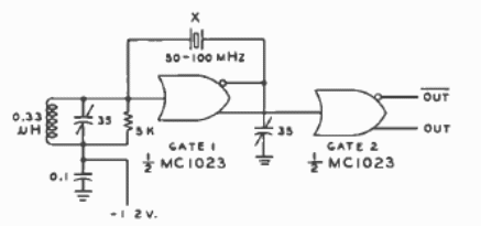 Oscilador ECL de 100 MHz 
