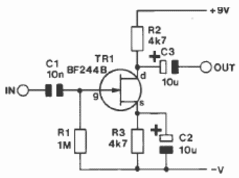 Etapa amplificadora JFET 
