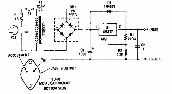 Fuente configurable LM317 
