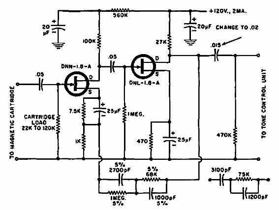 Preamplificador de ecualizador con FET 
