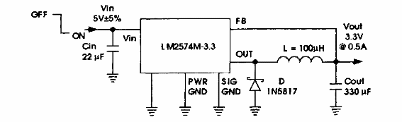 Regulador llaveado de 5 a 3.3 V 
