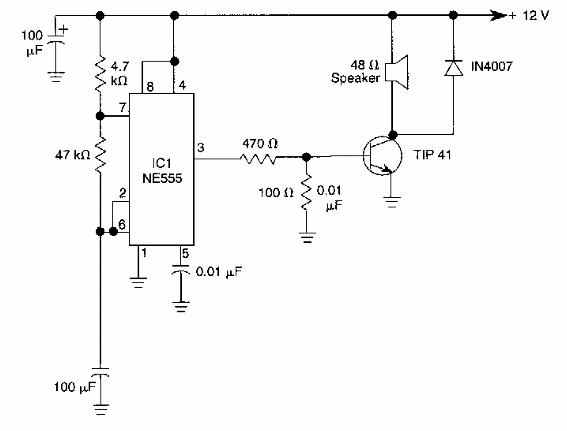 Generador de tonos de alarma 555 
