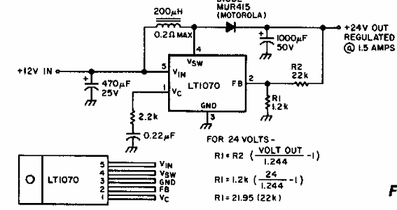 24 V a partir de fuente de 12 V 
