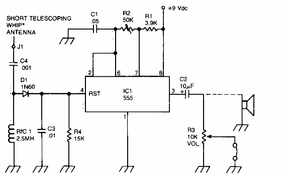 Oscilador alimentado por RF 555 
