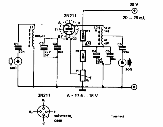 Amplificador de 4 a 55 MHz 
