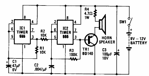 Sirena modulada 555 
