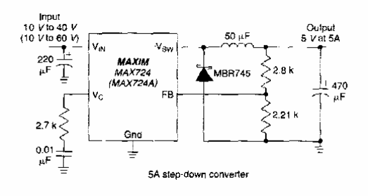 Convertidor de 5 V x 5 A 
