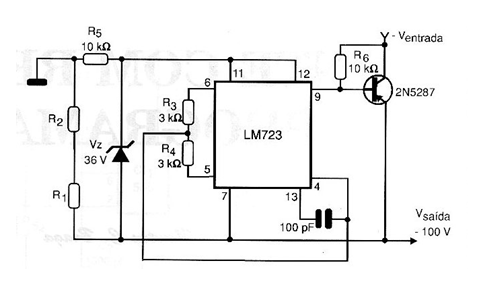 Regulador de tensión 100 V x 20 mA 
