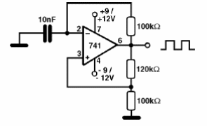 Oscilador de 1 Hz con el 741 
