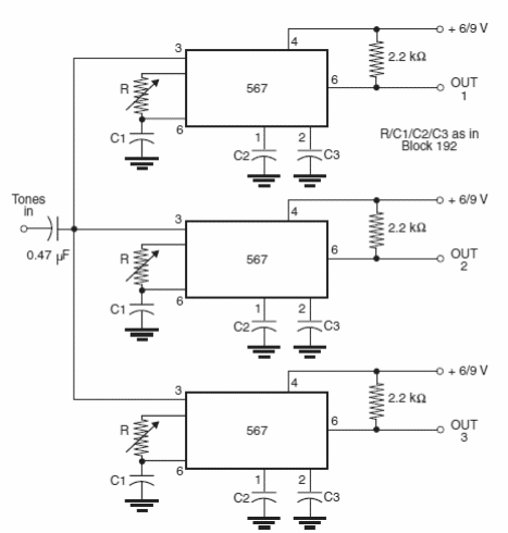 Decodificador para control remoto modulado por tono 
