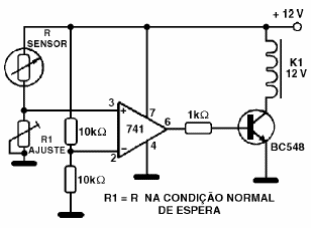 Disparo de relé con sensor resistivo
