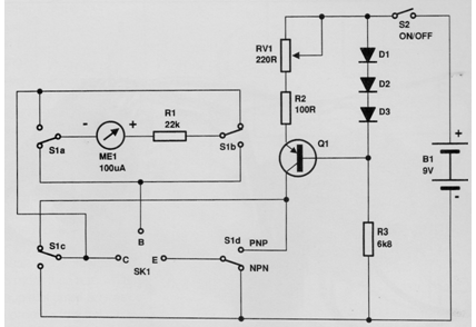 Prueba de transistores con corriente constante 
