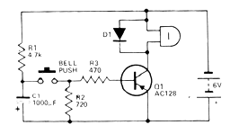 Temporizador de timbre de 6 V 
