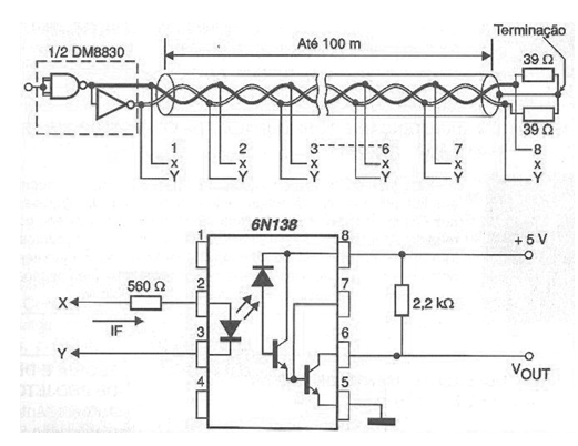 Receptor de línea para línea compartida 
