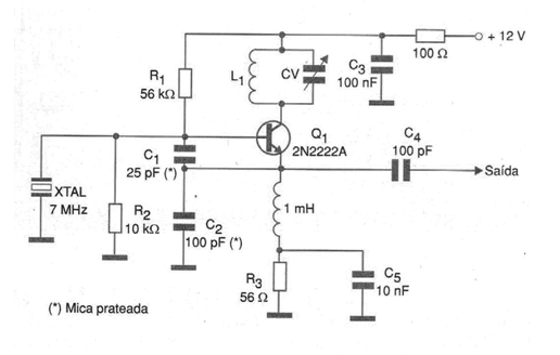 Oscilador Colpitts con transistor bipolar 
