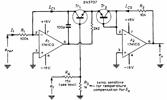 Convertidor Antilog con compensación de temperatura 
