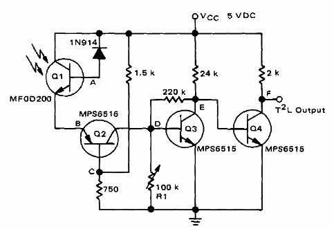 Receptor de fibra óptica de 20 kb / s 
