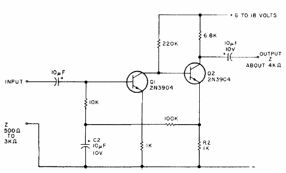 Amplificador de audio de 500 ohms 
