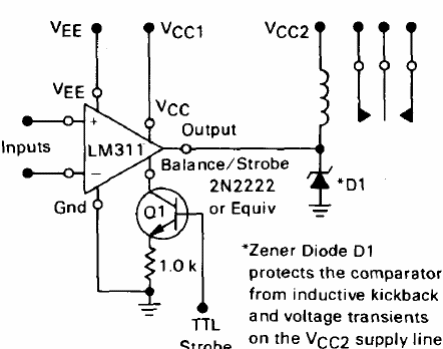 Drive de relé con strobe LM311 
