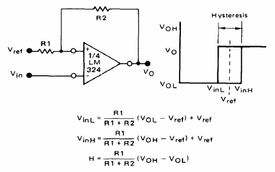 Comparador con histéresis LM324 
