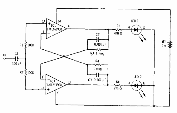 Flip Flop Didáctico con el LM3900 
