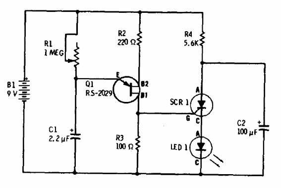 Pulsador LED con SCR 
