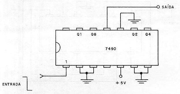 Divisor TTL por 5 con el 7490 
