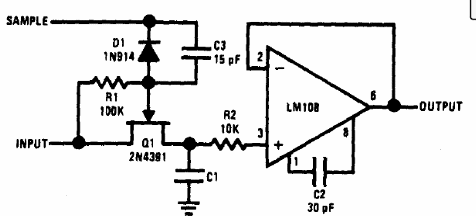 Muestreo y retención con LM108 
