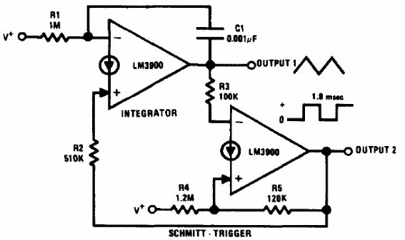 Generador Triangular y Rectangular LM3900 
