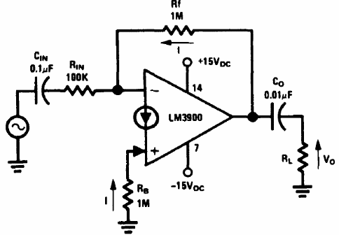 Amplificador de CA LM3900 
