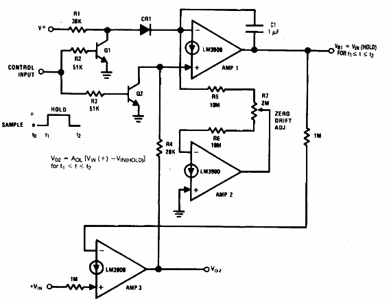 Muestreo y retención con el LM3900 
