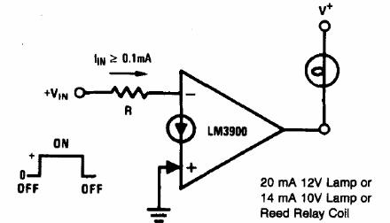 Drenaje de corriente de 20 mA con el LM3900 
