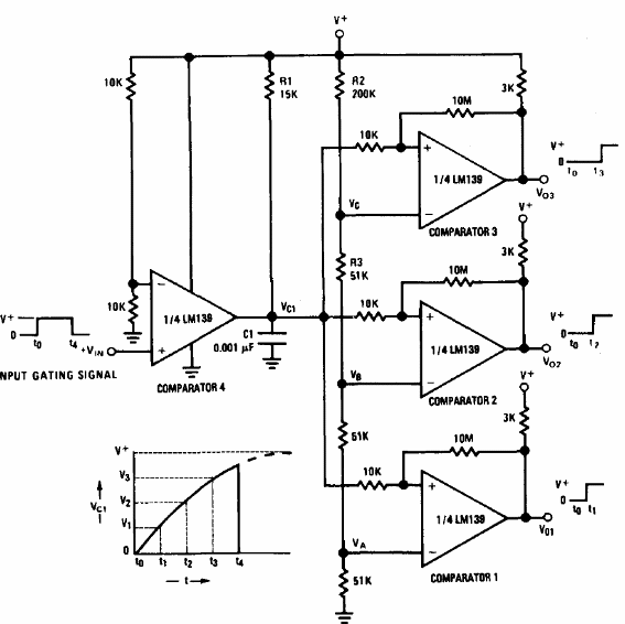 Generador de retardo de tiempo con el LM139 
