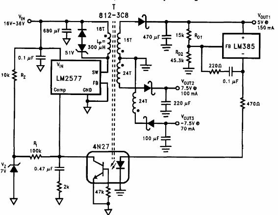 Regulador Conmutado de 3 Volts LM2577
