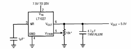 Referencia 5 V com el LT1027 
