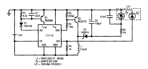 Controlador para diodo láser LT1110
