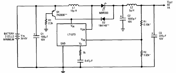 Convertidor Boost 6V x 1 A 
