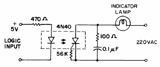 Indicador lógico con lámpara de 110 V 
