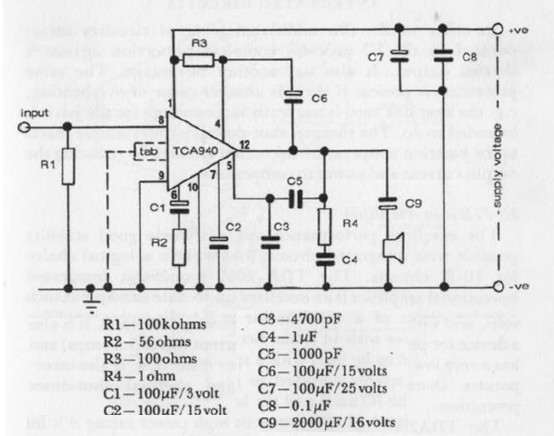 Amplificador TCA940 
