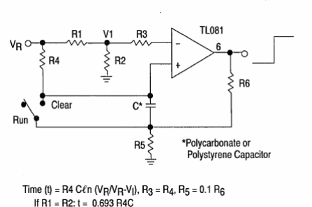 Temporizador RC para intervalos largos TL081 
