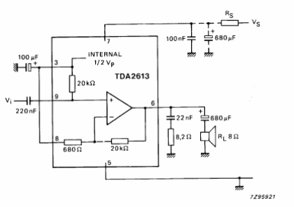 Amplificador de 6W TDA2613 2
