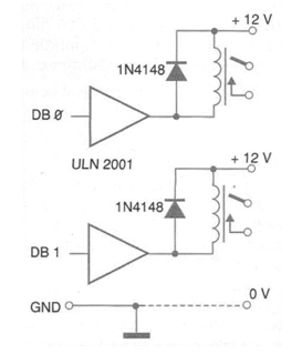 Interfaz con ULN2001 2002 2003 2004 
