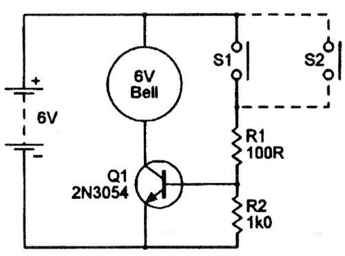 Alarma simple con 1 transistor
