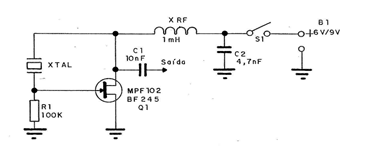 Oscilador de cristal JFET 
