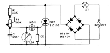 Interruptor crepuscular com SCR 
