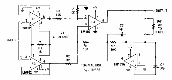 Amplificador para instrumentación con ganancia variable 
