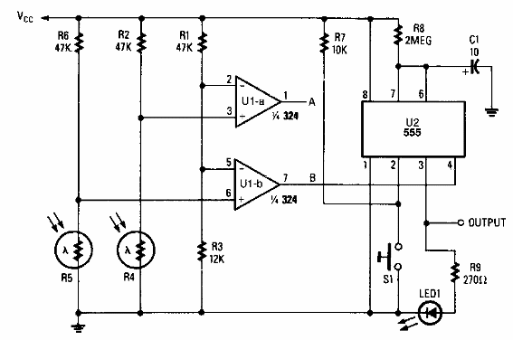 Monoestable con control de luz
