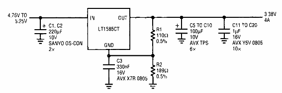 Regulador ajustable 3.3V 
